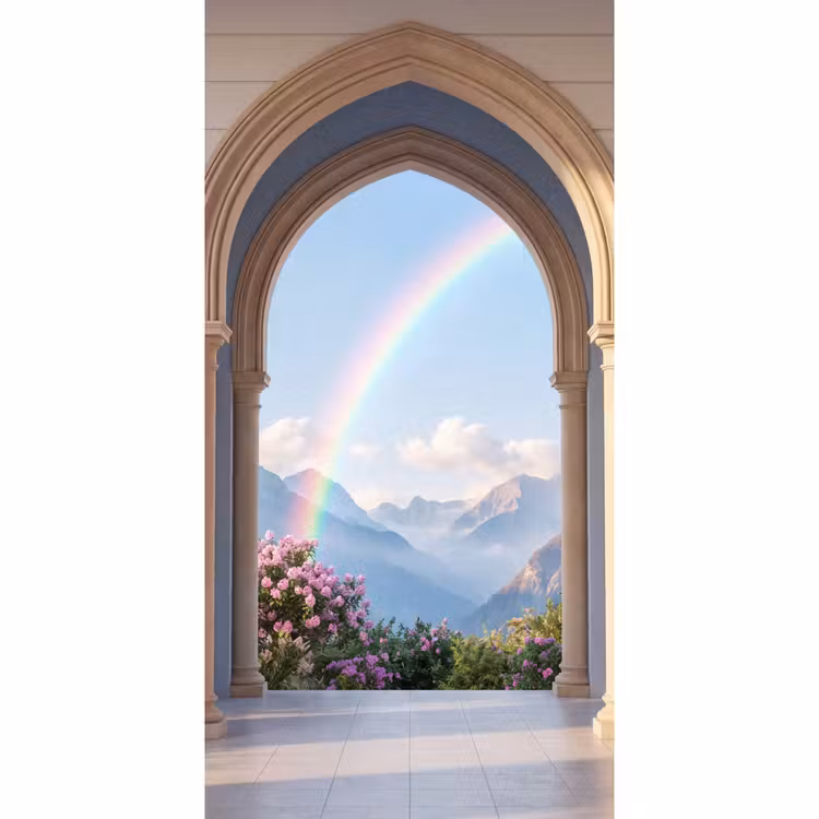Behang - Boog - Bergen - Regenboog — 2
