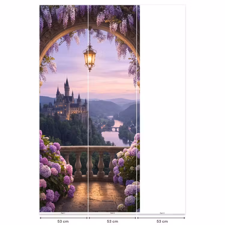 Behang - Kasteel - Rivier - Avond — 6