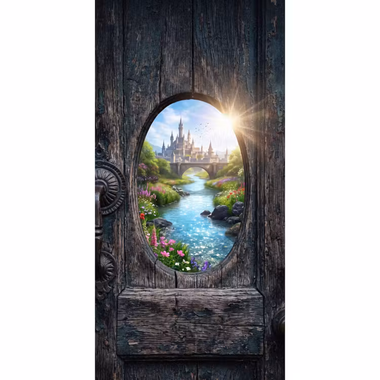 Behang - Kasteel - Rivier - Natuur — 2