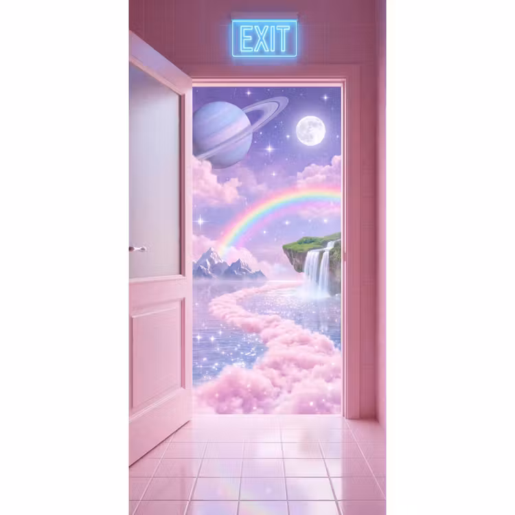 Behang - Roze deur - Fantasie — 2