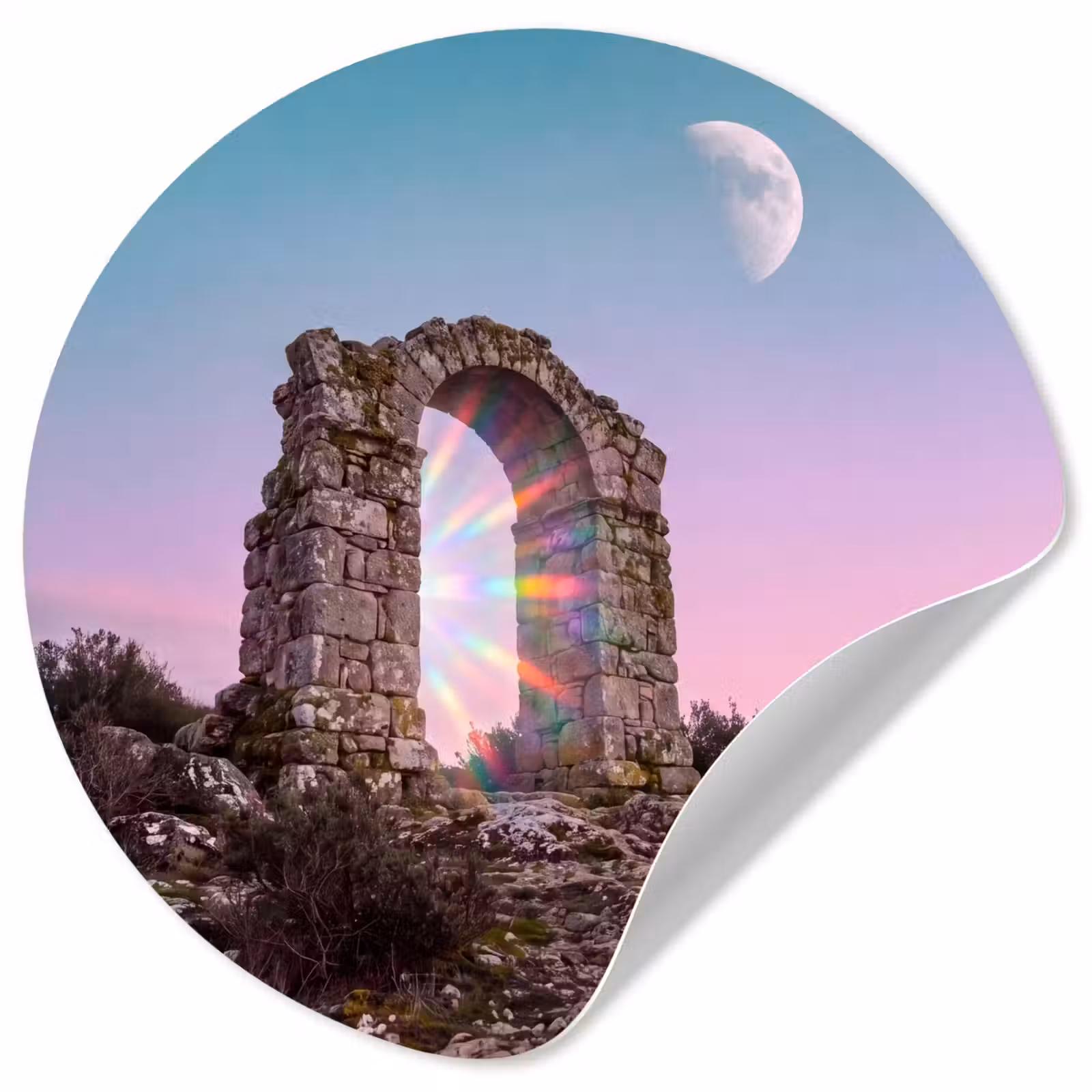 Behangcirkel - Boog - Regenboog - Maan — 1