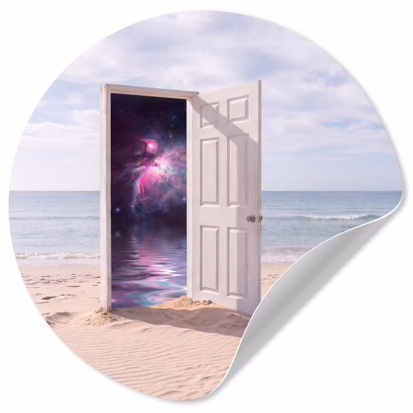 Behangcirkel - Deur - Strand - Kosmos — 1
