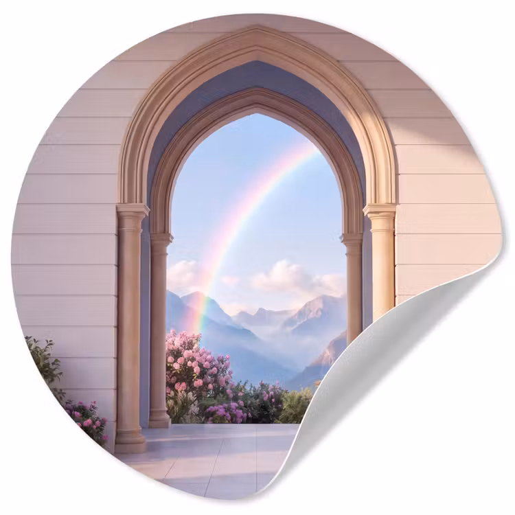 Behangcirkel - Boog - Bergen - Regenboog — 1