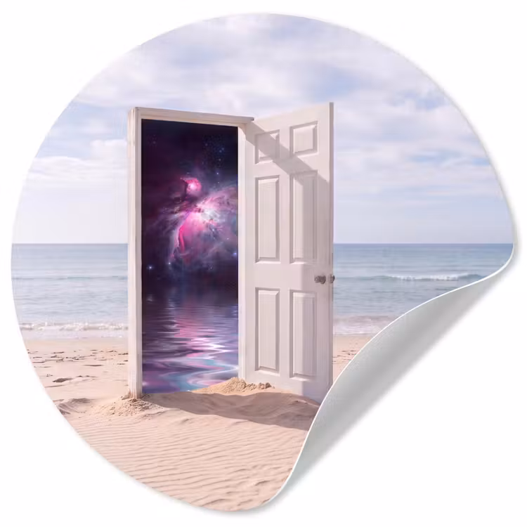 Behangcirkel - Deur - Strand - Kosmos — 1