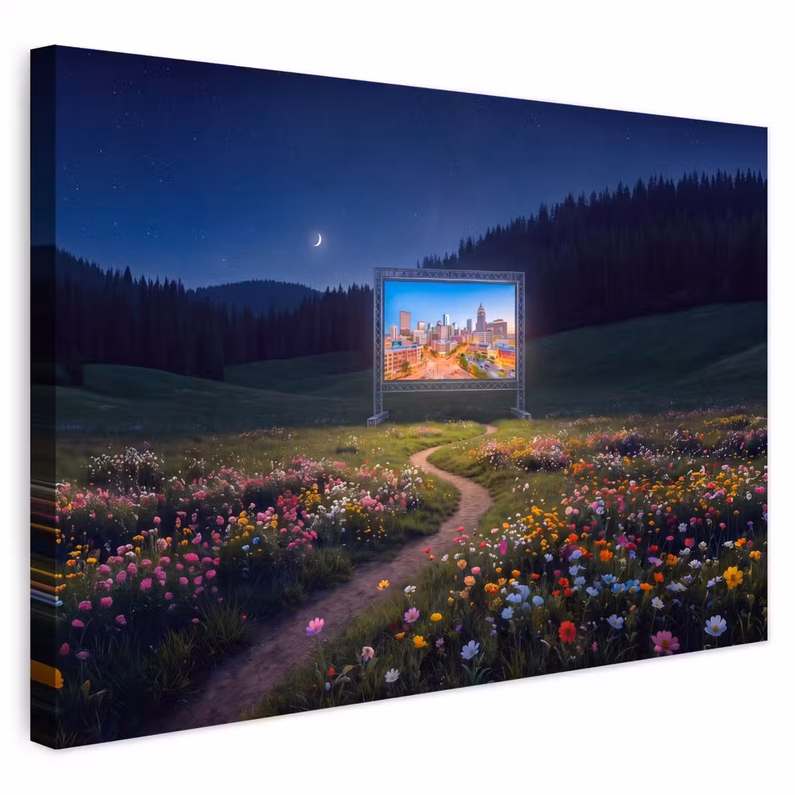 Buiten canvas - Scherm - Stad - Natuur — 1