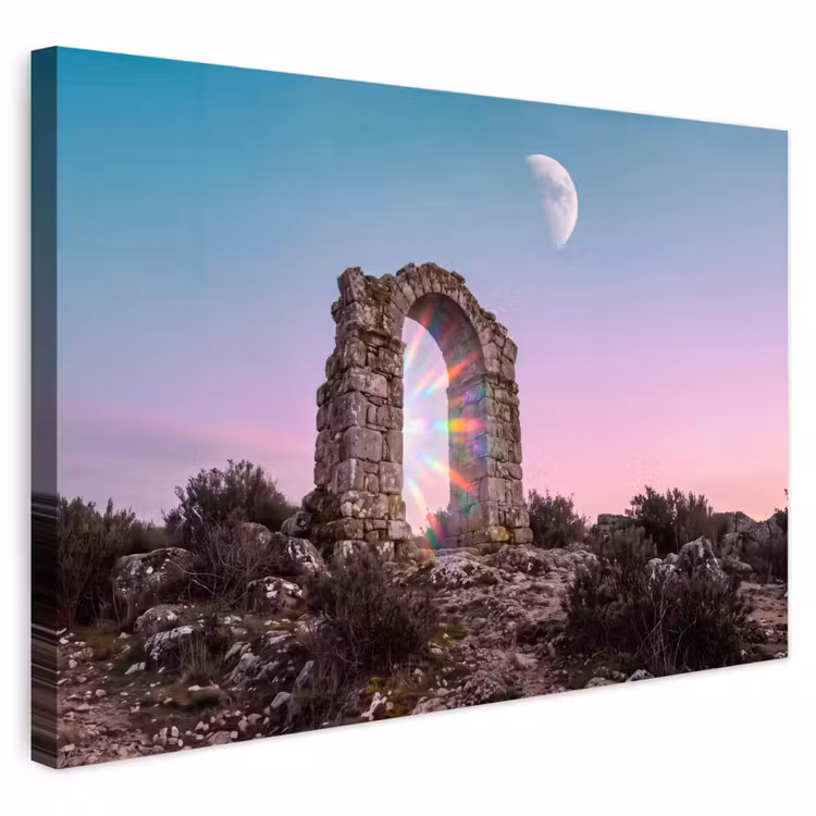 Buiten canvas - Boog - Regenboog - Maan — 1