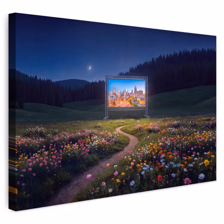 Buiten canvas - Scherm - Stad - Natuur — 1