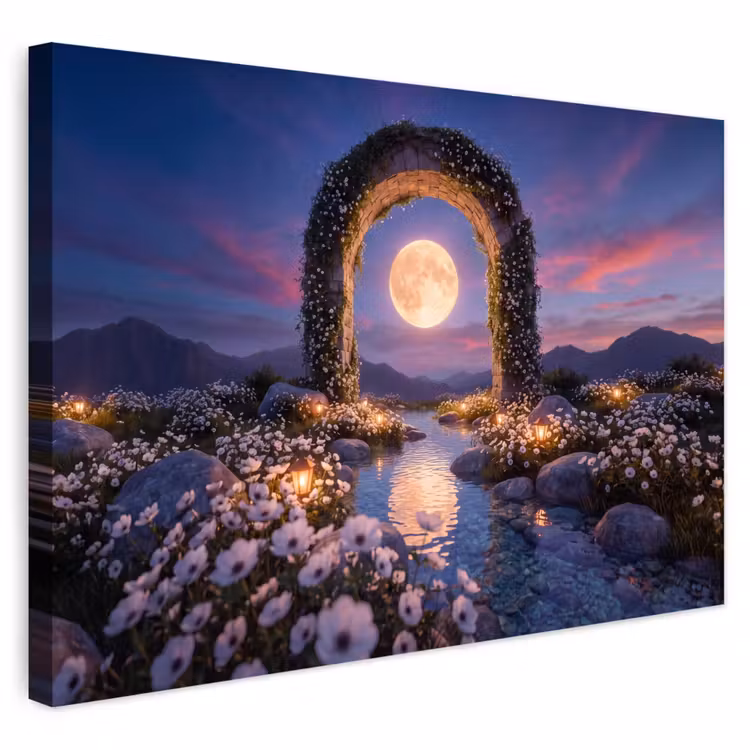 Buiten canvas - Boog - Maan - Nacht — 1