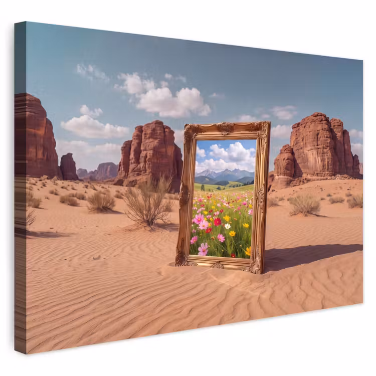 Buiten canvas - Kader - Woestijn - Bloemen — 1