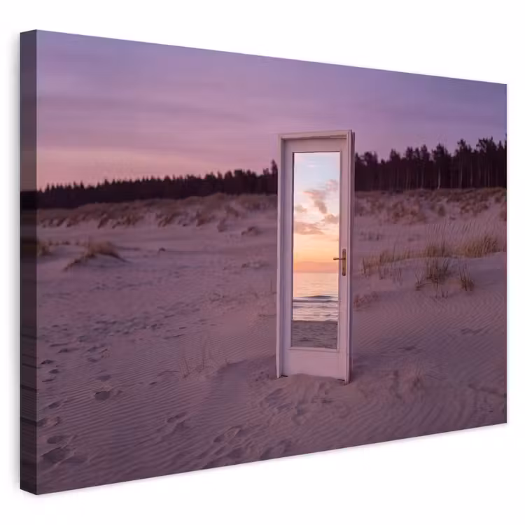 Buiten canvas - Spiegel - Zee - Zonsondergang — 1