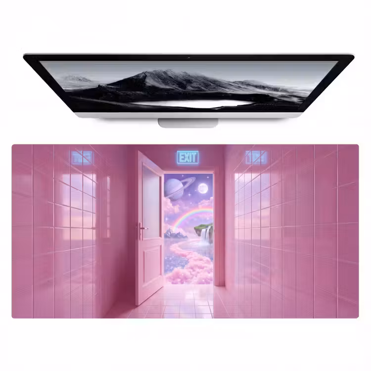 Bureau onderlegger - Roze deur - Fantasie — 1