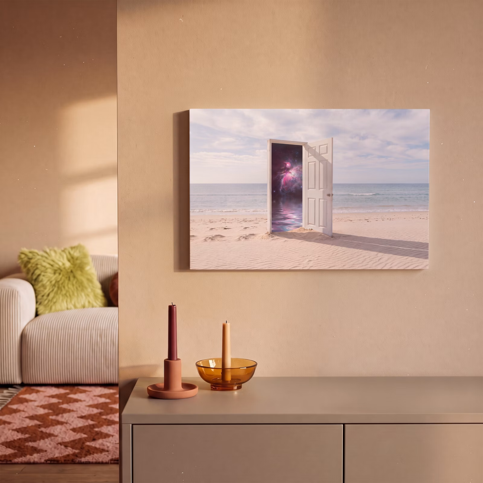 Canvas schilderij - Deur - Strand - Kosmos — 1