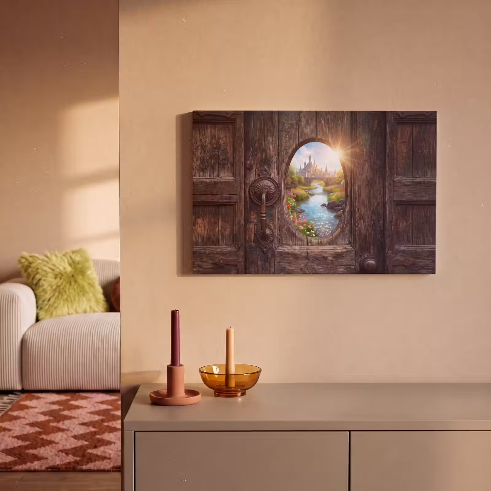 Canvas schilderij - Kasteel - Rivier - Natuur — 1