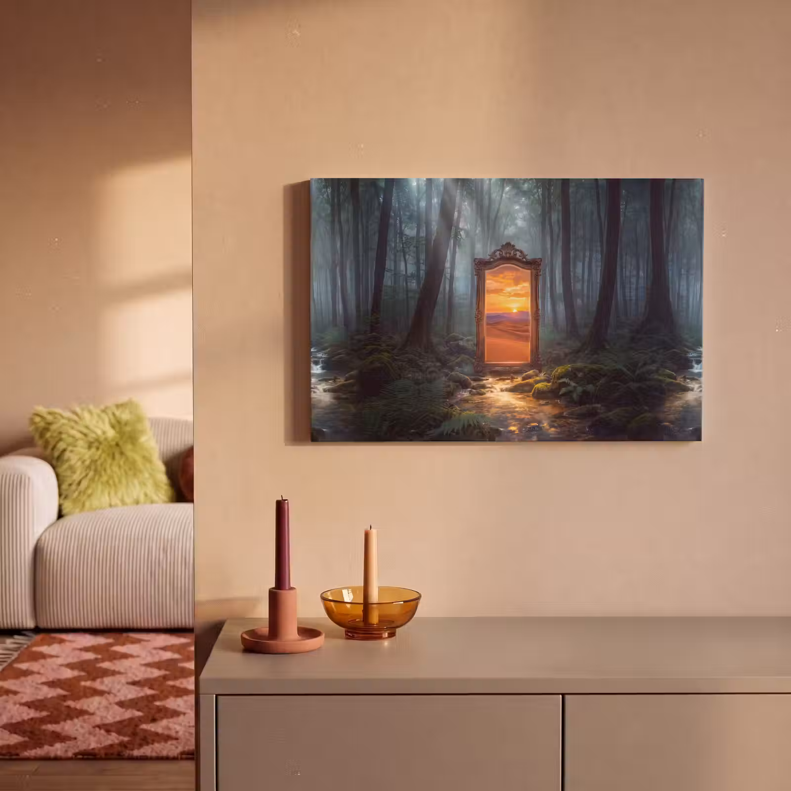 Canvas schilderij - Spiegel - Bos - Natuur — 1