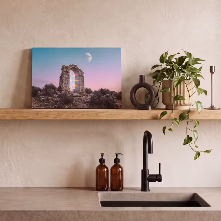Canvas schilderij - Boog - Regenboog - Maan — 2