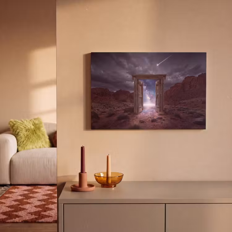 Canvas schilderij - Deur - Melkweg - Woestijn — 1