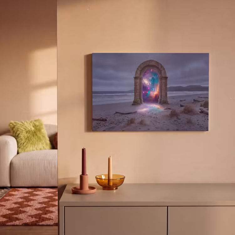 Canvas schilderij - Poort - Strand - Ruimte — 1