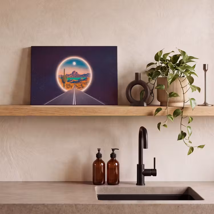 Canvas schilderij - Weg - Woestijn - Natuur — 2