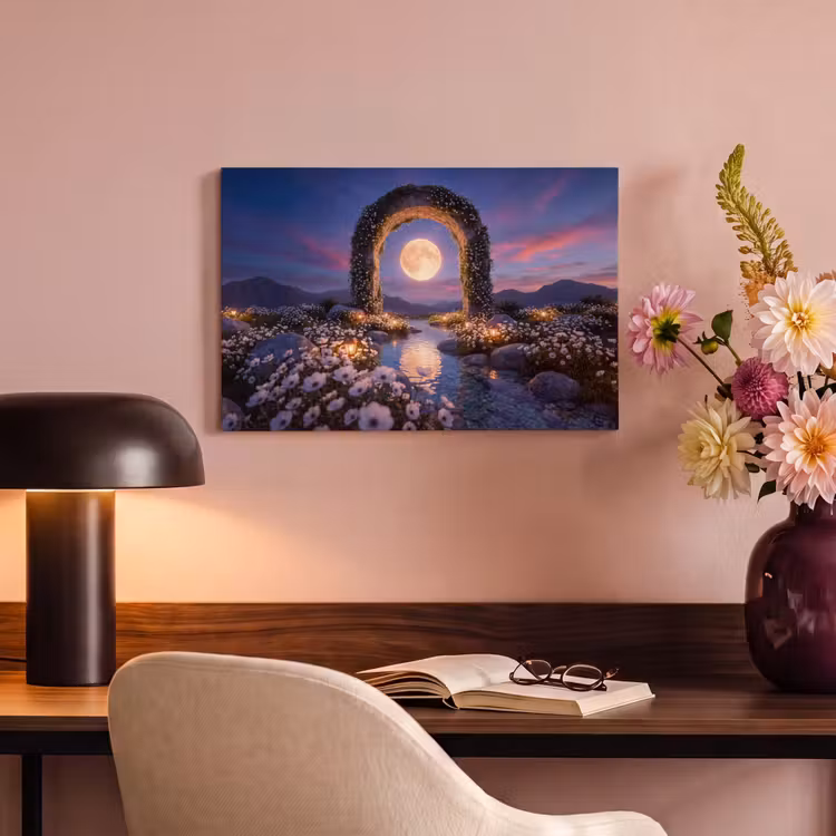 Canvas schilderij - Boog - Maan - Nacht — 3