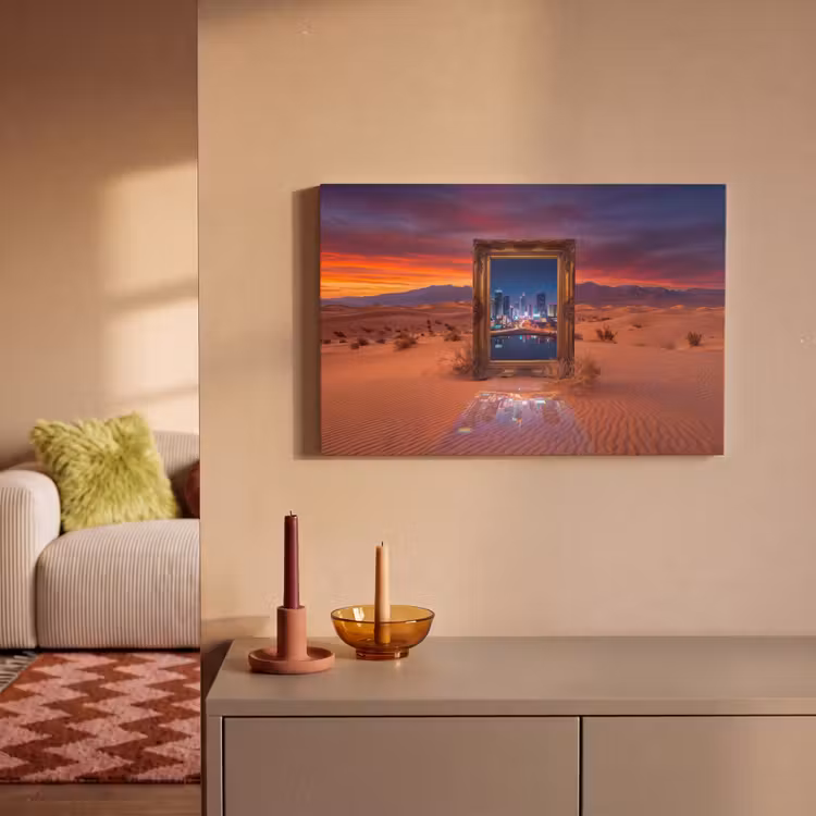 Canvas schilderij - Kader - Stadsgezicht - Woestijn — 1