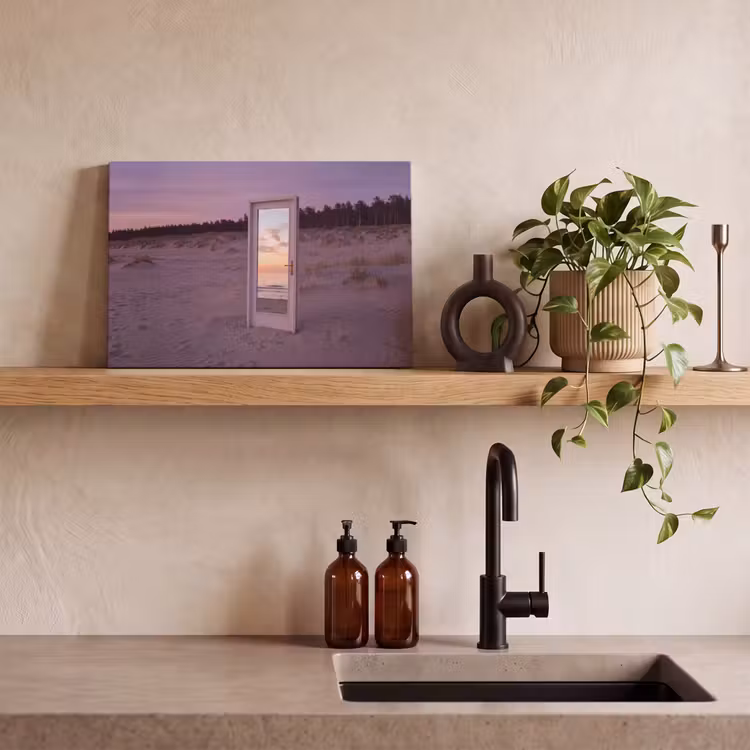 Canvas schilderij - Spiegel - Zee - Zonsondergang — 2