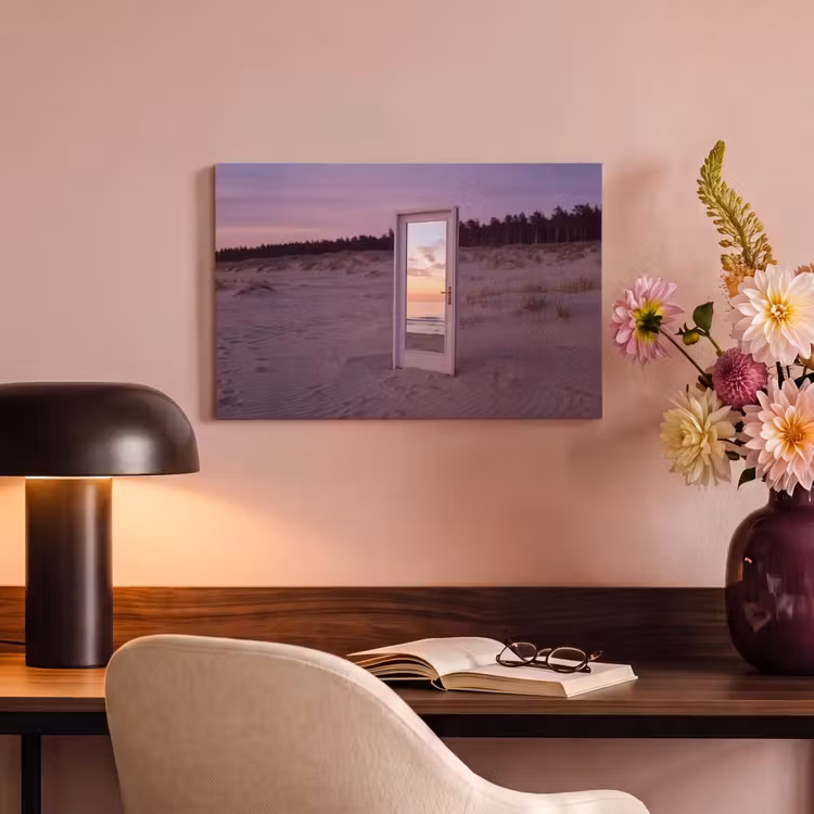 Canvas schilderij - Spiegel - Zee - Zonsondergang — 3