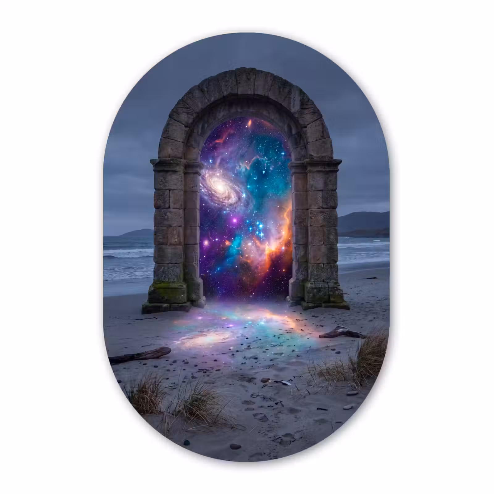 Muurovaal glas - Poort - Strand - Ruimte — 1