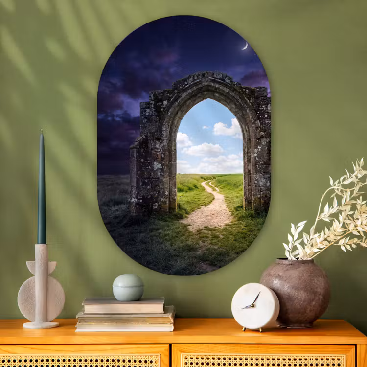 Muurovaal glas - Boog - Landschap - Contrast — 2