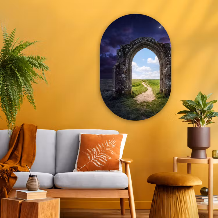 Muurovaal glas - Boog - Landschap - Contrast — 3