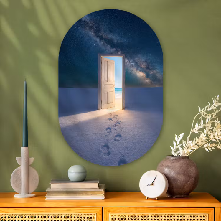 Muurovaal glas - Deur - Sneeuw - Strand — 2