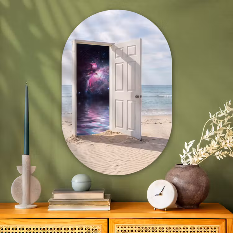 Muurovaal glas - Deur - Strand - Kosmos — 2