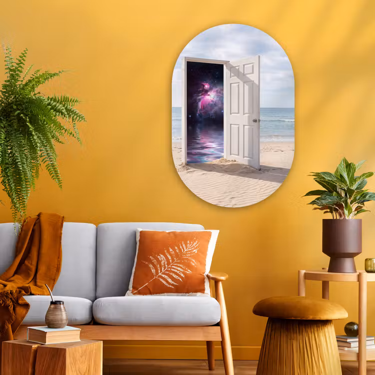 Muurovaal glas - Deur - Strand - Kosmos — 3