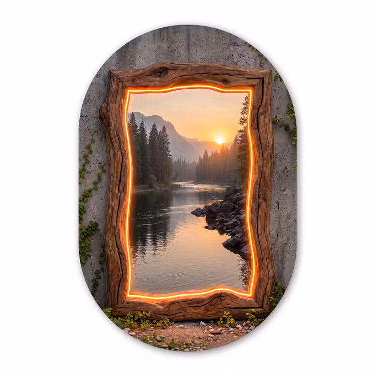 Muurovaal glas - Landschap - Kader - Licht — 1