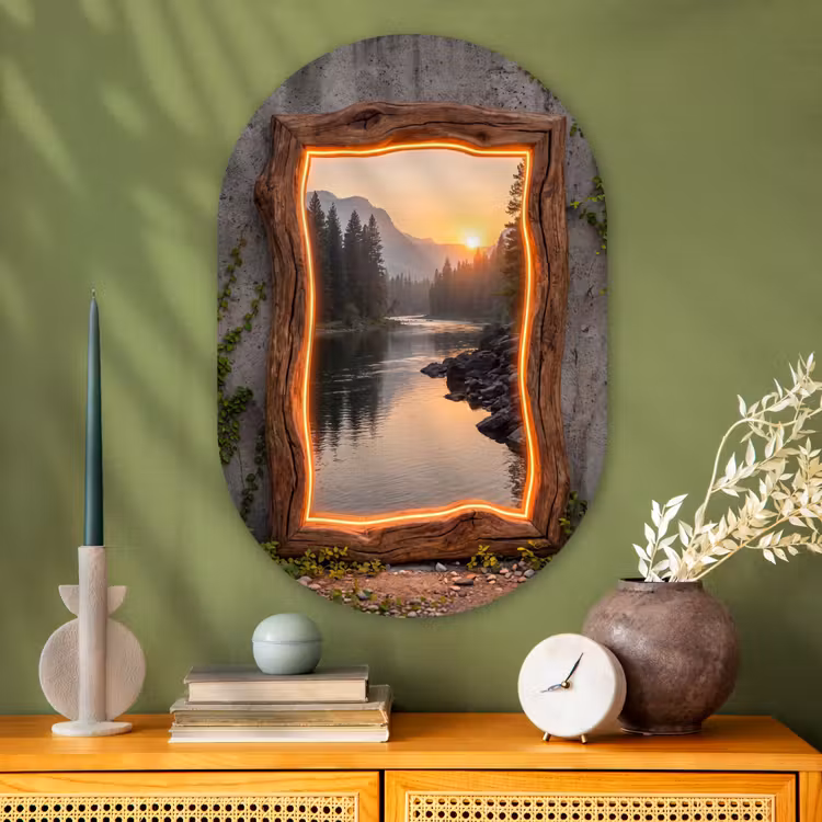 Muurovaal glas - Landschap - Kader - Licht — 2