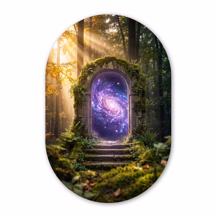Muurovaal glas - Poort - Kosmos - Bos — 1