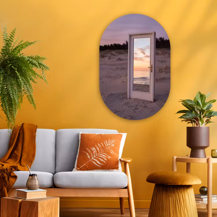 Muurovaal glas - Spiegel - Zee - Zonsondergang — 3