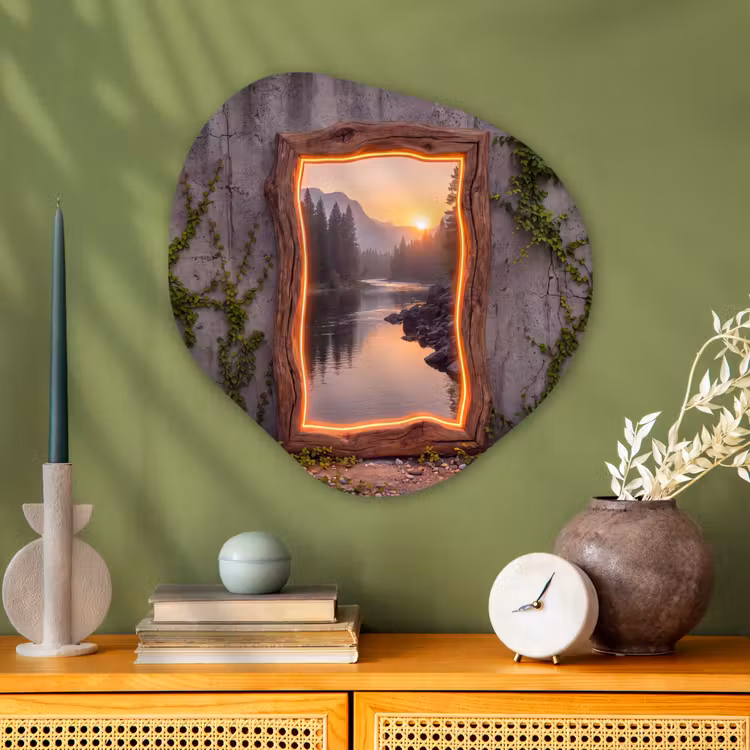 Organisch schilderij glas - Landschap - Kader - Licht — 2