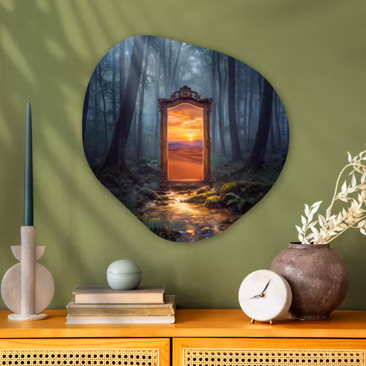 Organisch schilderij glas - Spiegel - Bos - Natuur — 2