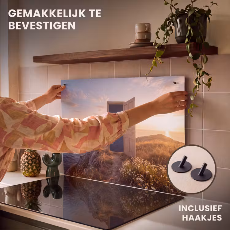 Inductiebeschermer & spatscherm (2in1) - Deur - Sterren - Natuur — 7
