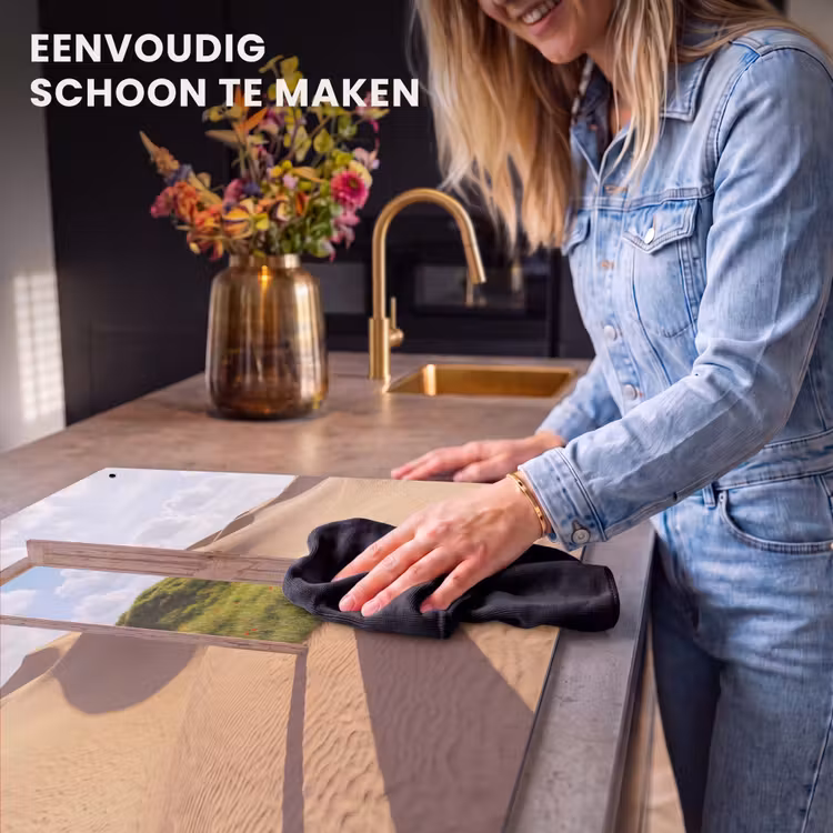 Inductiebeschermer & spatscherm (2in1) - Deur - Woestijn - Gras — 5