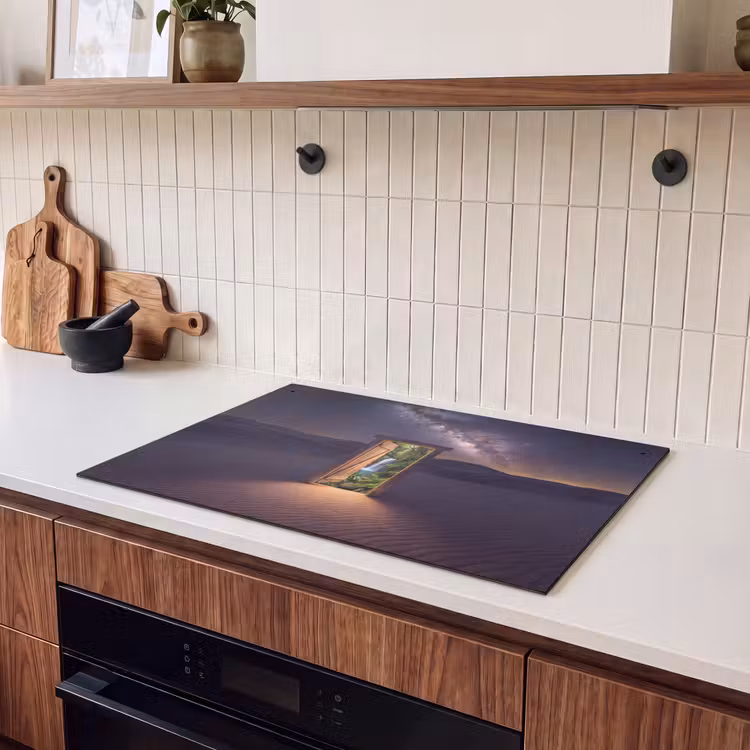Inductiebeschermer & spatscherm (2in1) - Deur - Woestijn - Natuur — 3