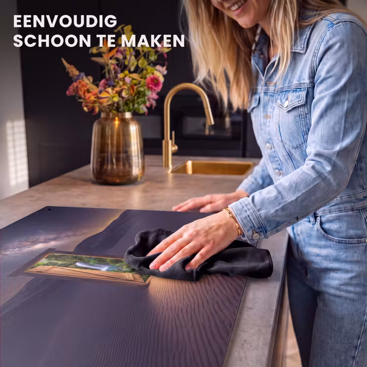 Inductiebeschermer & spatscherm (2in1) - Deur - Woestijn - Natuur — 5