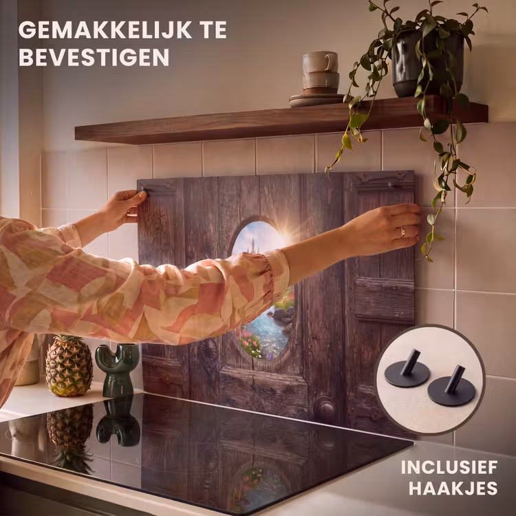 Inductiebeschermer & spatscherm (2in1) - Kasteel - Rivier - Natuur — 7