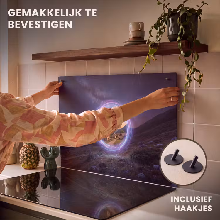 Inductiebeschermer & spatscherm (2in1) - Portaal - Dorp - Fantasie — 7