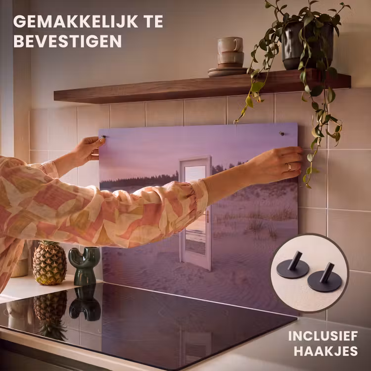 Inductiebeschermer & spatscherm (2in1) - Spiegel - Zee - Zonsondergang — 7