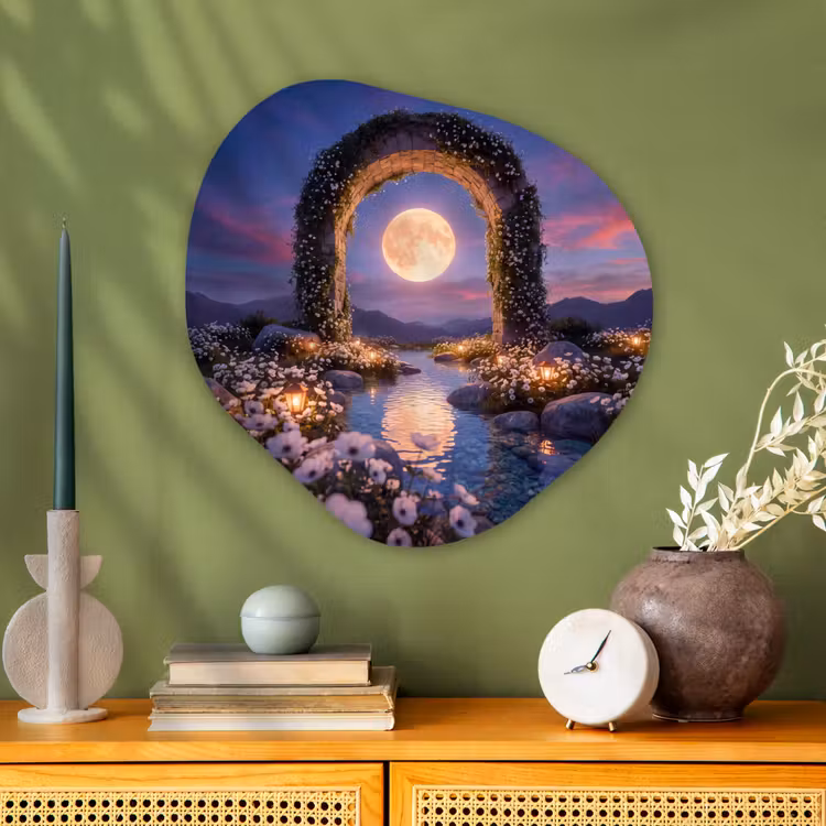 Organisch schilderij glas - Boog - Maan - Nacht — 2