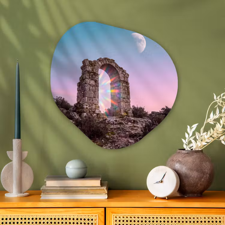Organisch schilderij glas - Boog - Regenboog - Maan — 2
