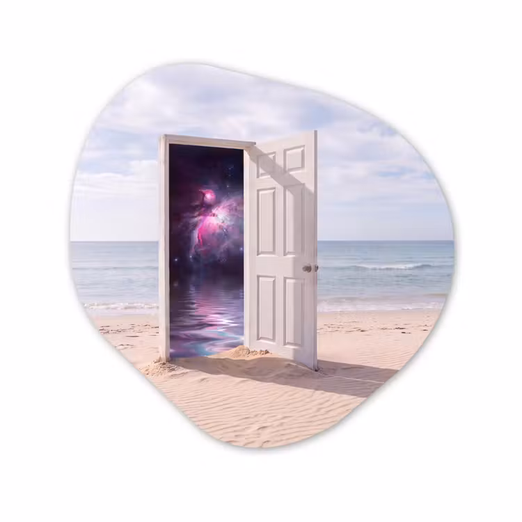 Organisch schilderij glas - Deur - Strand - Kosmos — 1