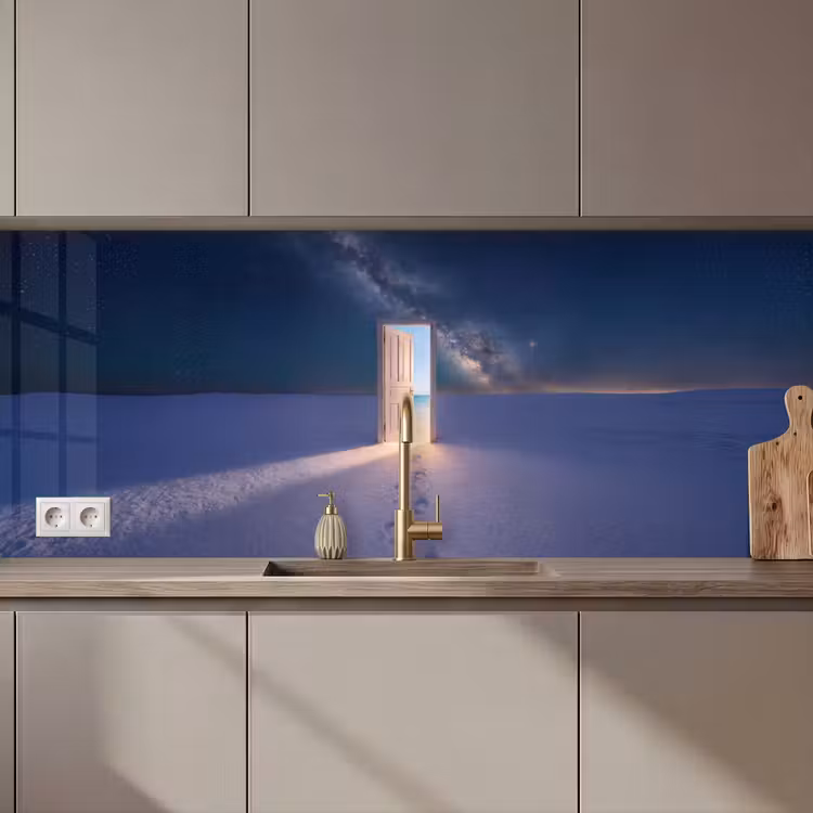 Keuken achterwand - Deur - Sneeuw - Strand — 1