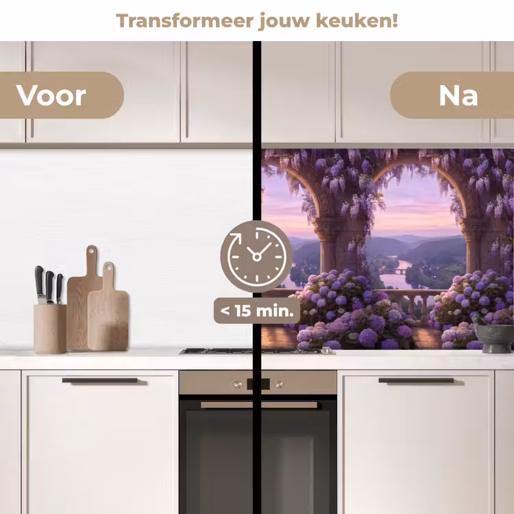 Keuken achterwand - Kasteel - Rivier - Avond — 3
